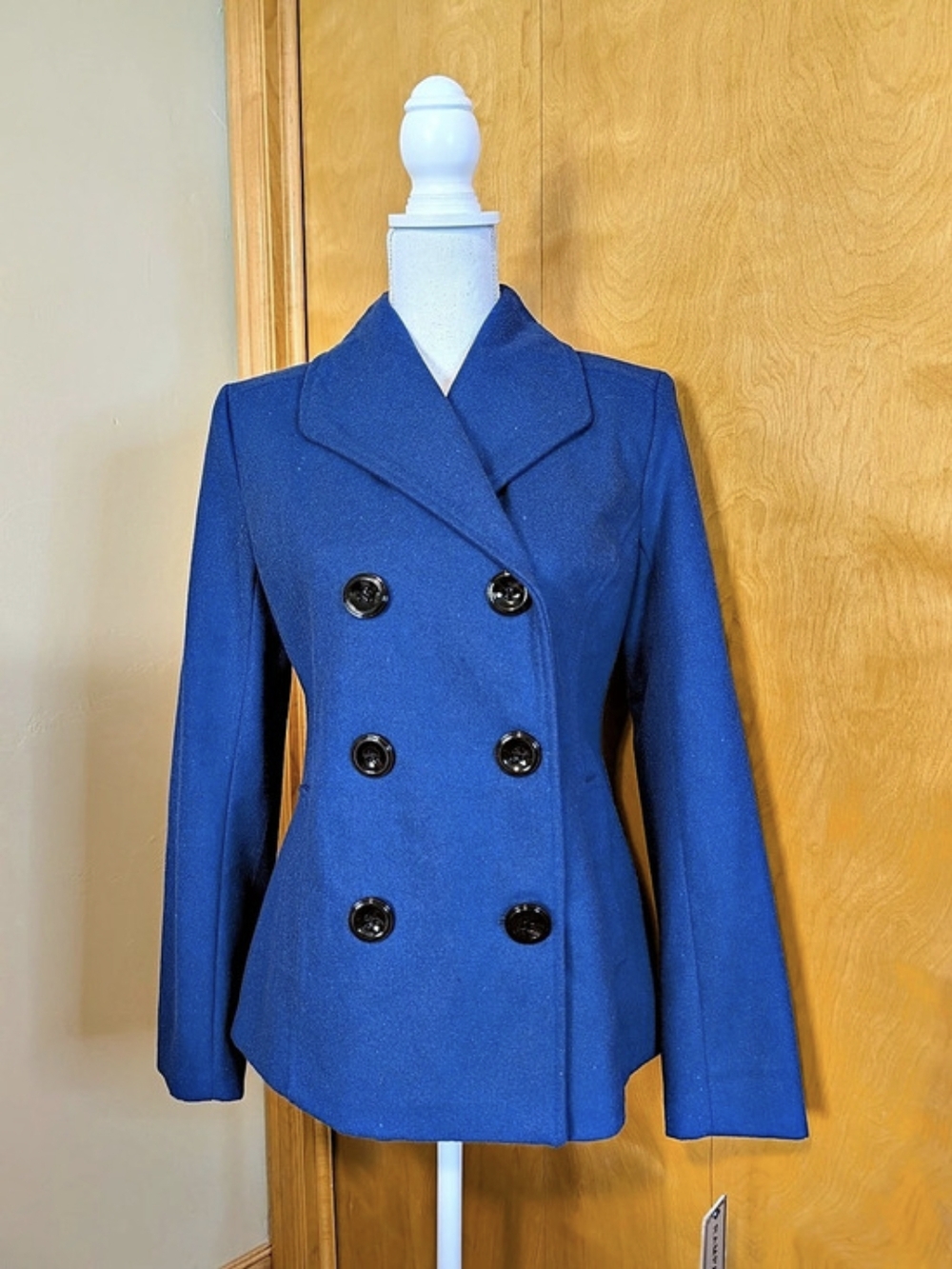 Rampage Blue Pea Coat Size 8 NWT